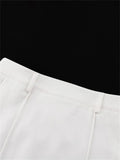White High Waist Patchwork Long Skirt For Women Loose Casual Pocket Elegant Solid Fashion Summer Female Maxi Skirt