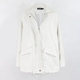 Spring Autumn Black Oversized Faux Leather Jackets for Women Zippper Loose Cool Casual Soft Pu Leather Jacket