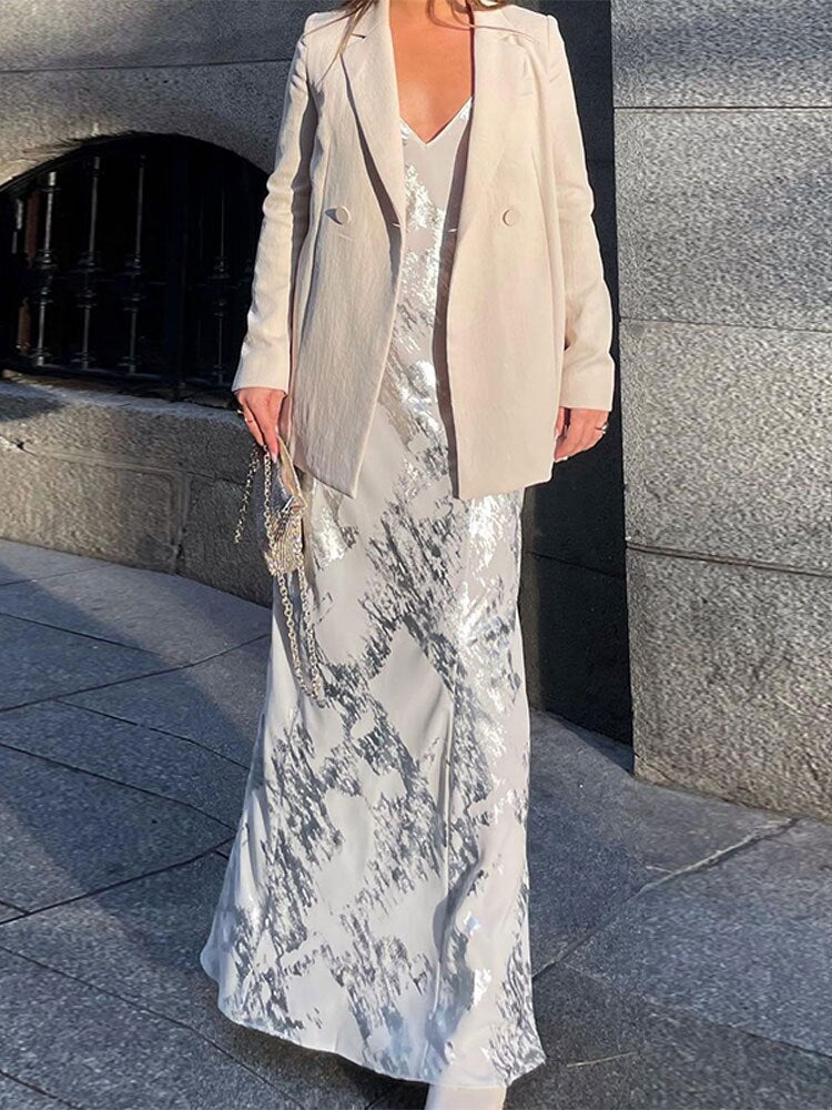 Women Sexy Lace Spaghetti Strap Dress Sleeveless Backless V-neck Maxi Dresses Summer Elegant Female Party Vacation Vestidos