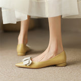 Women Sheepskin Loafers Shoes Genuine Leather Low Heel Spring Female Pumps Sheepskin Insole Pigskin Lining Handmade Big Size 42