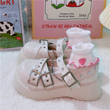 goosudu  Mary Jane Shoes Sweet Cute Women Pumps Wedge Heels Platform Shoes Women Gothic Girls Lolita Punk Shoes High Heels Plus Size 43