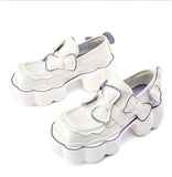 goosudu Womens Lolita Flowers Bowknot Gothic Punk Shoes Creepers Pumps Japanese Harajuku Platform Girls Round Toe New