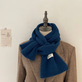 Winter Warm Knitted Scarves  Long Size Thickened Women Scarf Korean Casual Outdoors Thermal Men's Black Scarf Christmas Gifts