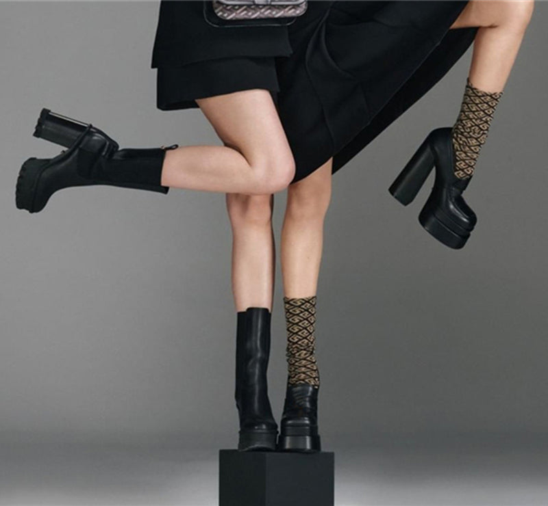 goosudu Women High Heel Platform Hoof Heels Loafers Women Pumps New Square Toe Fashion Shoes Plus Size Shoes Sexy Dress Shoes