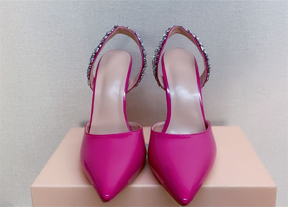 goosudu  Sandals Woman Summer Ladies Shoes Elegant High Heels Stiletto Sandals Pointed Toe Crystal Wedding Shoes Luxury Women Pumps
