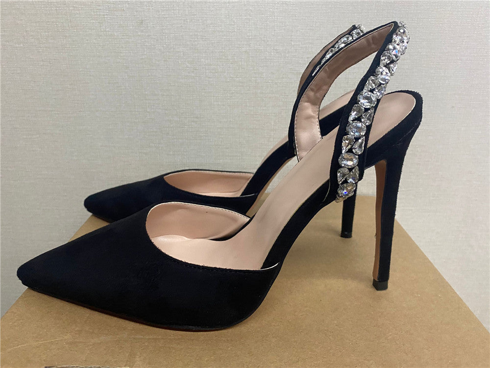 goosudu  Sandals Woman Summer Ladies Shoes Elegant High Heels Stiletto Sandals Pointed Toe Crystal Wedding Shoes Luxury Women Pumps