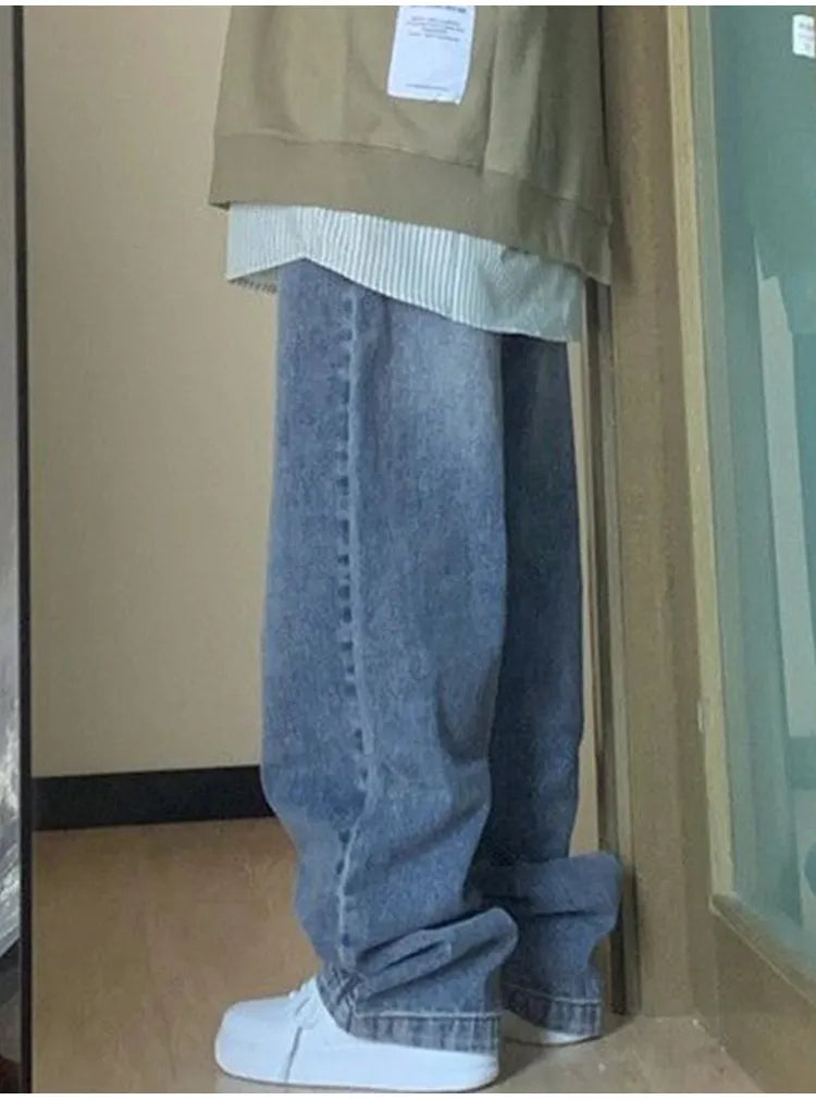 Jeans Women Vintage 90S Baggy Straight Denim Trousers Y2k High Waist Loose Wide Leg Casual Long Pants Clothing Female Streetwear
