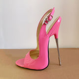 16cm Extreme High Heels Sandals Sexy Pumps Metal Heel Peep Toe Slip On Fetish Cosplay Drag Queen Cross Dresser Unisex Shoes 29cm