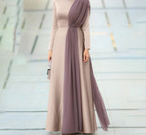 Goosudu Spring Fashion Solid Sundress Women Casual Long Sleeve O Neck Kaftan Elegant Party Hijab Dress Islamic Clothing Robe