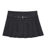 Female Fashion Textured Wild Folds Skirt Sweetwear Skirt Women High Waist Trend With Belt Tight Mini Skirt Y2k
