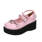 goosudu  Mary Jane Shoes Sweet Cute Women Pumps Wedge Heels Platform Shoes Women Gothic Girls Lolita Punk Shoes High Heels Plus Size 43