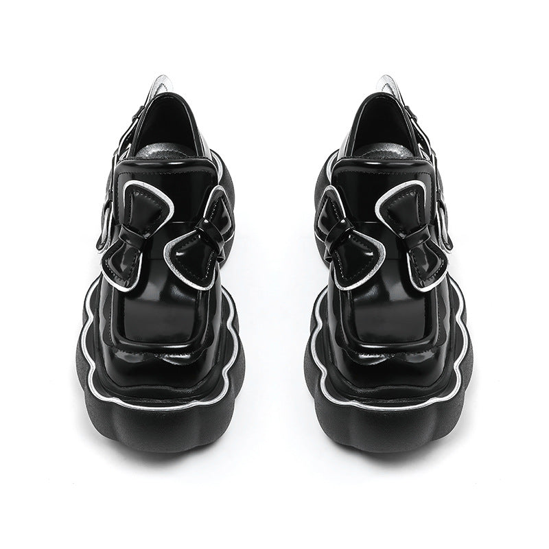 goosudu Womens Lolita Flowers Bowknot Gothic Punk Shoes Creepers Pumps Japanese Harajuku Platform Girls Round Toe New