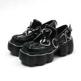 goosudu Womens Lolita Flowers Bowknot Gothic Punk Shoes Creepers Pumps Japanese Harajuku Platform Girls Round Toe New