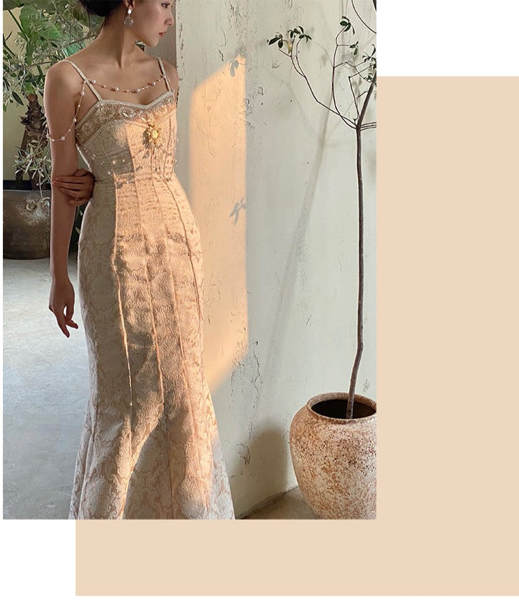 goosudu  Runway Woman Dress Backless Embroidery Vintage Sleeveless Sexy Beach Boho Lace Party Sundress Women Summer Maxi Vestido