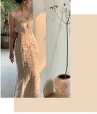 goosudu  Runway Woman Dress Backless Embroidery Vintage Sleeveless Sexy Beach Boho Lace Party Sundress Women Summer Maxi Vestido