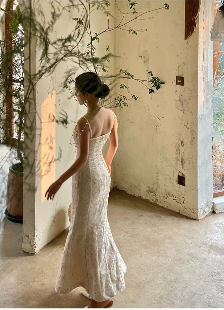 goosudu  Runway Woman Dress Backless Embroidery Vintage Sleeveless Sexy Beach Boho Lace Party Sundress Women Summer Maxi Vestido