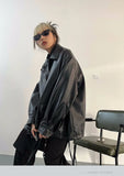 Spring Autumn Black Oversized Faux Leather Jackets for Women Zippper Loose Cool Casual Soft Pu Leather Jacket