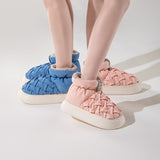 High-top Women's Cotton Shoes  Winter Warm Furry Female Ankle Boots Simple Couple Outdoor Solid Color Platform Snow Boot