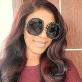 Goosudu Casual Daily Vintage Patchwork Rhinestone Sunglasses