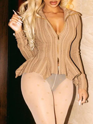 Goosudu Zip-Front Knit Shirt