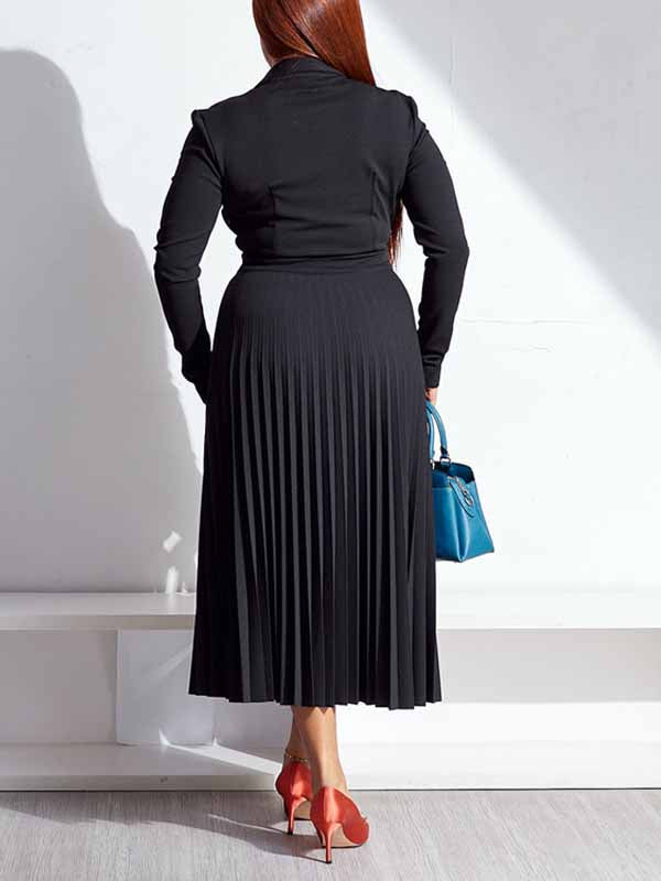 Goosudu V Neck Pleated Dress