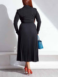 Goosudu V Neck Pleated Dress