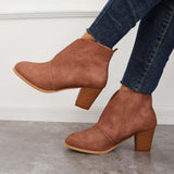 Goosudu Retro Western V Cut Ankle Boots
