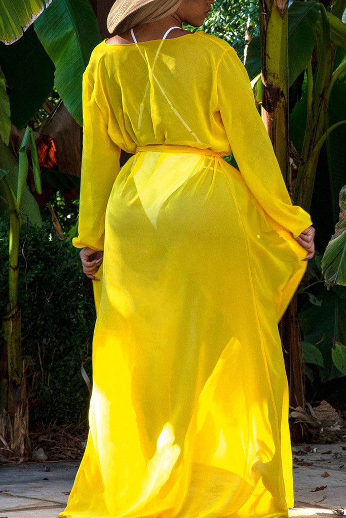 Goosudu Sexy Solid Split Joint Swimwears Cover Up