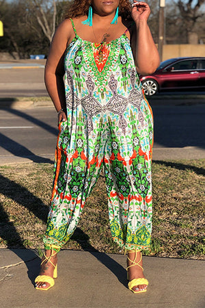 Goosudu Fashion Casual Sling Leaky Shoulder Loose Wide Leg Jumpsuit