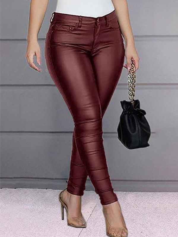 Goosudu Faux-Leather Skinny Pants