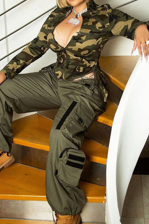 Goosudu Camouflage Urban Zipped Design Coat