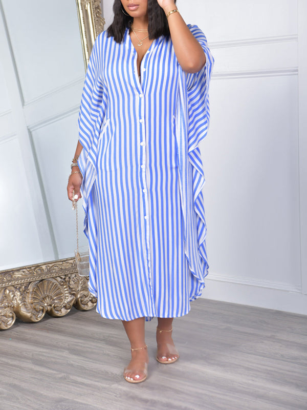Goosudu Stripe Shirt Dress