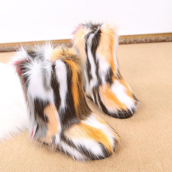 Goosudu Comfy Faux Fur Winter Warm Snow Boots