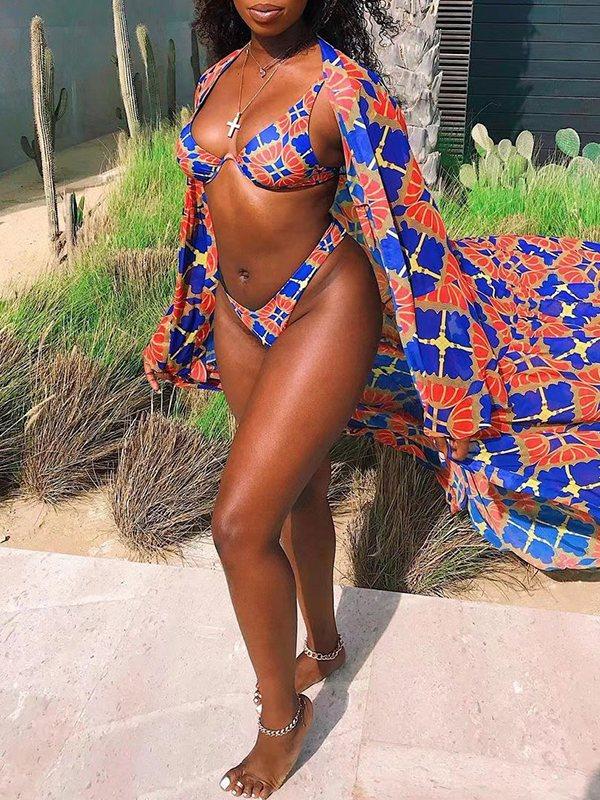 Goosudu Printed Bikini with Cover-up