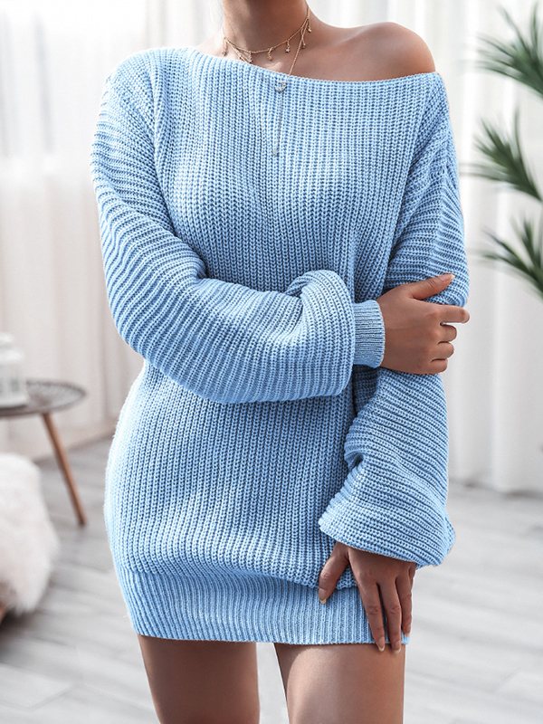 Goosudu Boat-Neck Knit Dress