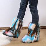 Goosudu Comfy Faux Fur Winter Warm Snow Boots