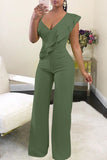 Goosudu Casual Fashion Asymmetric Ruffle Jumpsuit
