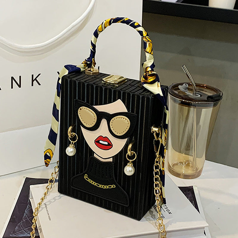 Goosudu Casual Print Patchwork Chains Bags