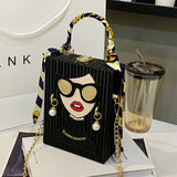 Goosudu Casual Print Patchwork Chains Bags