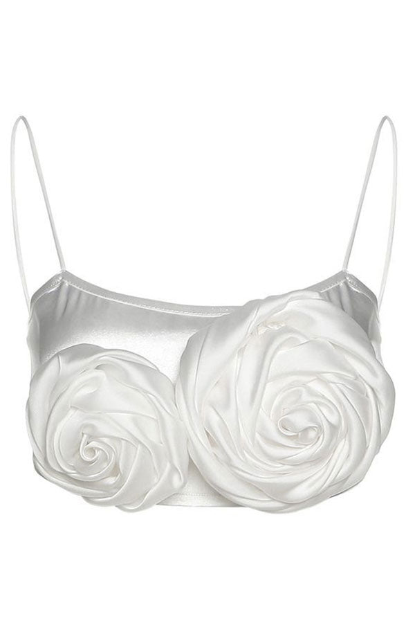 Goosudu 3D Rose Design Pretty Solid Color Camisole
