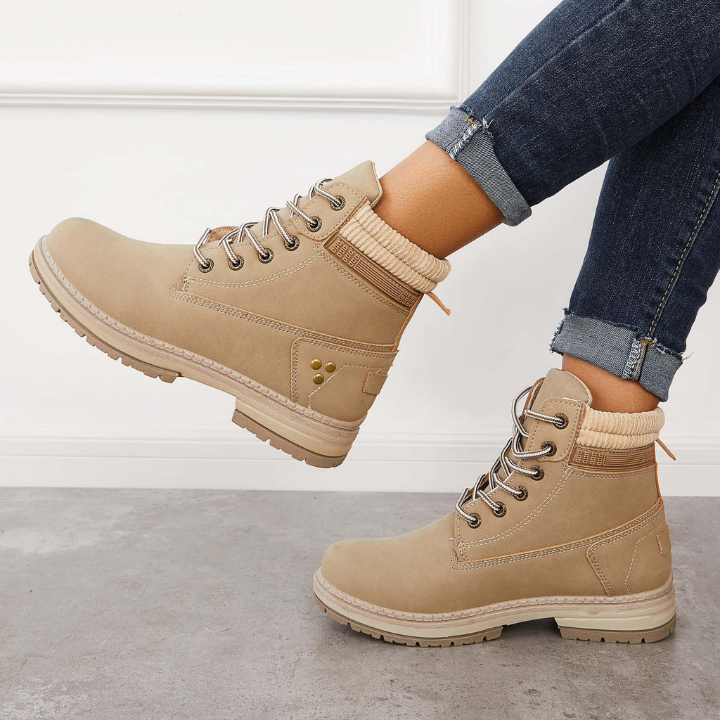 Goosudu Classic Non Slip Waterproof Hiking Combat Ankle Boots