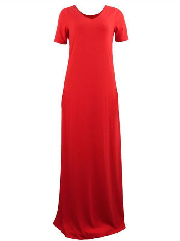 Goosudu Slouchy Solid Maxi Dress