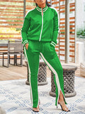 Goosudu Side-Stripe Jacket & Slit Pants Set