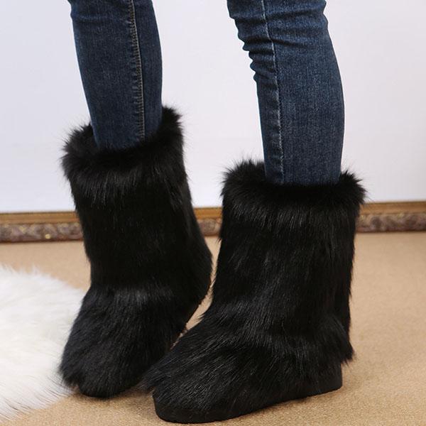 Goosudu Comfy Faux Fur Winter Warm Snow Boots