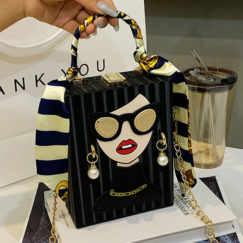 Goosudu Casual Print Patchwork Chains Bags