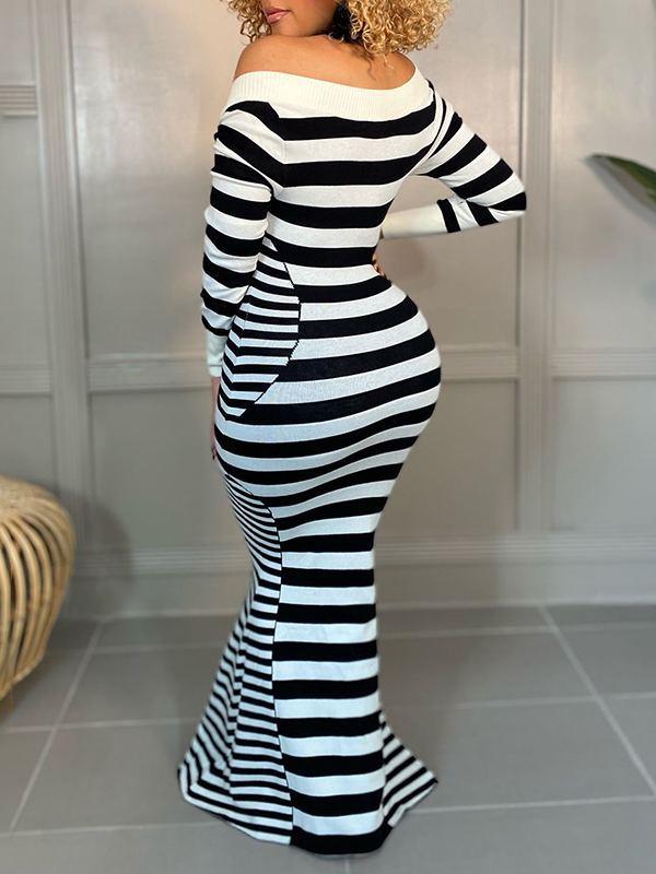 Goosudu Stripe Mermaid Dress