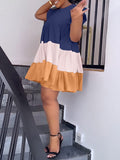 Goosudu Three-Tone Ruffle Dress