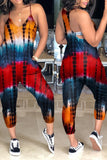 Goosudu Classic Tie Dye V-neck Pocket Jumpsuit