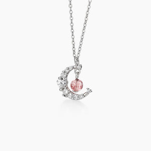 Goosudu Pink Moonlight Symphony Silver Pendant Necklace