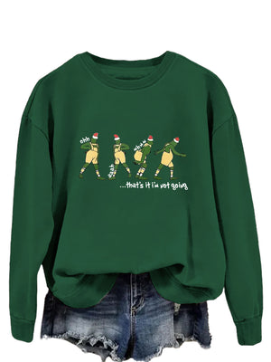 Goosudu Womens Merry Christmas Crewneck Sweatshirt Funny ohh aaah mhmm that's it I'm Not Going Print Holiday Sweatshirt